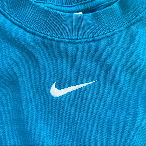 nike phoenix fleece oversized crewneck sweatshirt in teal - Picture 5 of 7